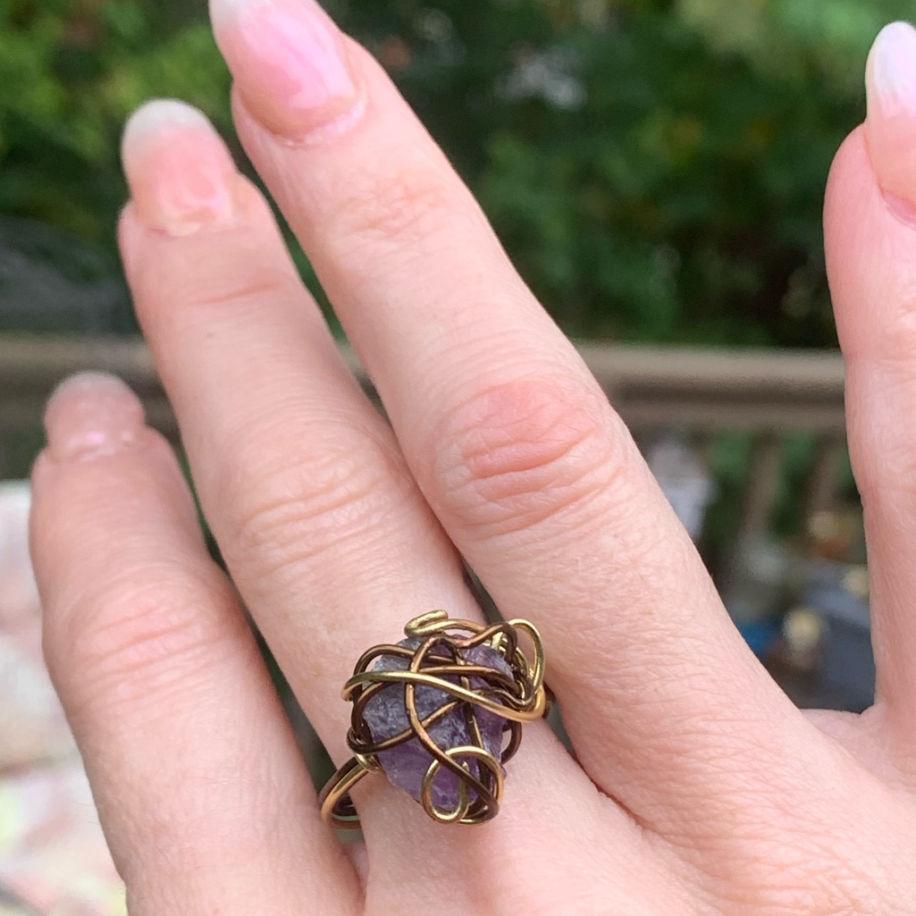 Raw Statement Amethyst Ring